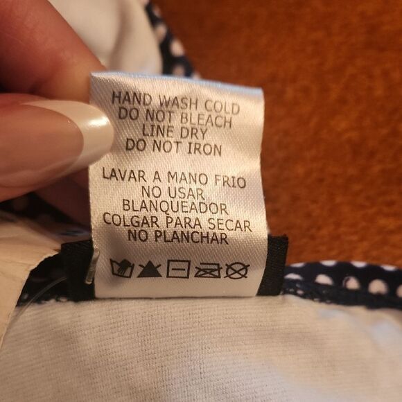 Ingear Blue & White Polka Dot One Piece Swimsuit Modern Cut-Out Design, Junior 9 - Picture 6 of 7